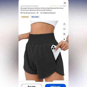 Women's Black High-Waisted Athletic Shorts